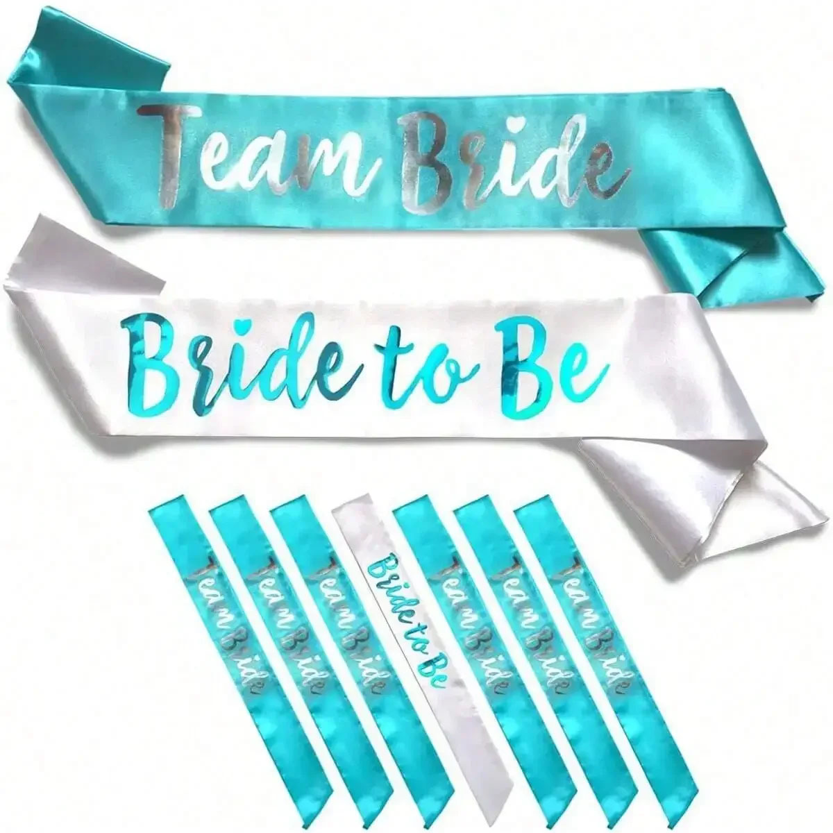 Bride Tribe Sash - Conjunto de faixa de cetim azul