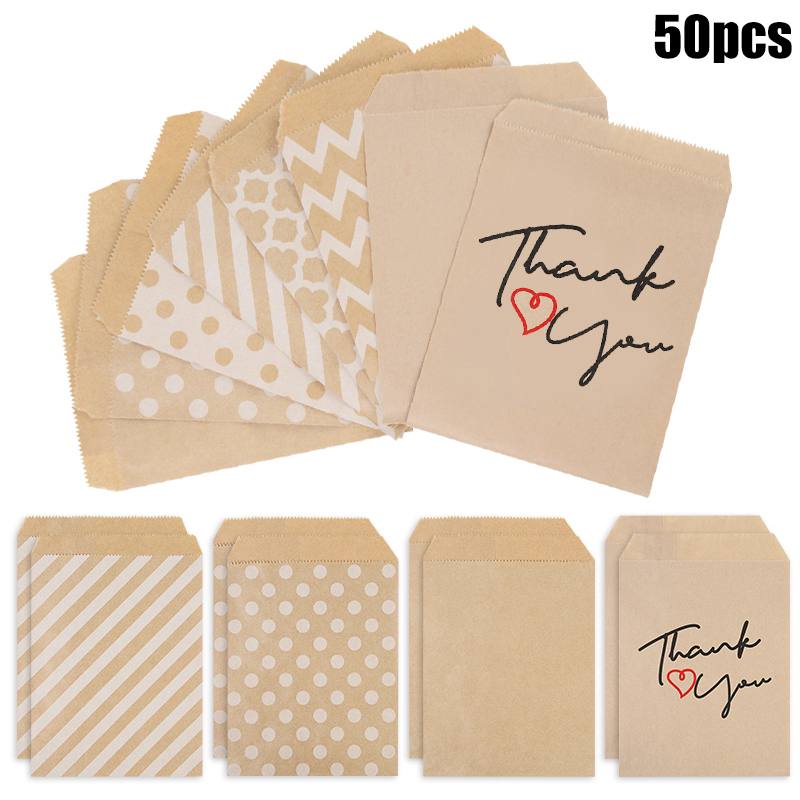 Wedding Supply List - 25/50 pçs 13x18cm papel kraft doces