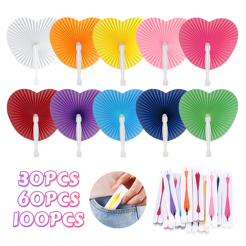 Wedding Supply List - 30-100 peças leque de papel dobrável