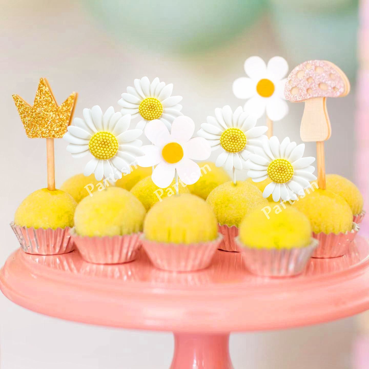 Confetti Balloon Set - Resina Daisy Bolo Topper para Festa