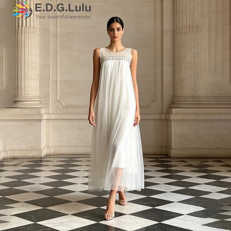 Wedding Lulu - EDGLuLu Vestido Longo Sem Mangas com