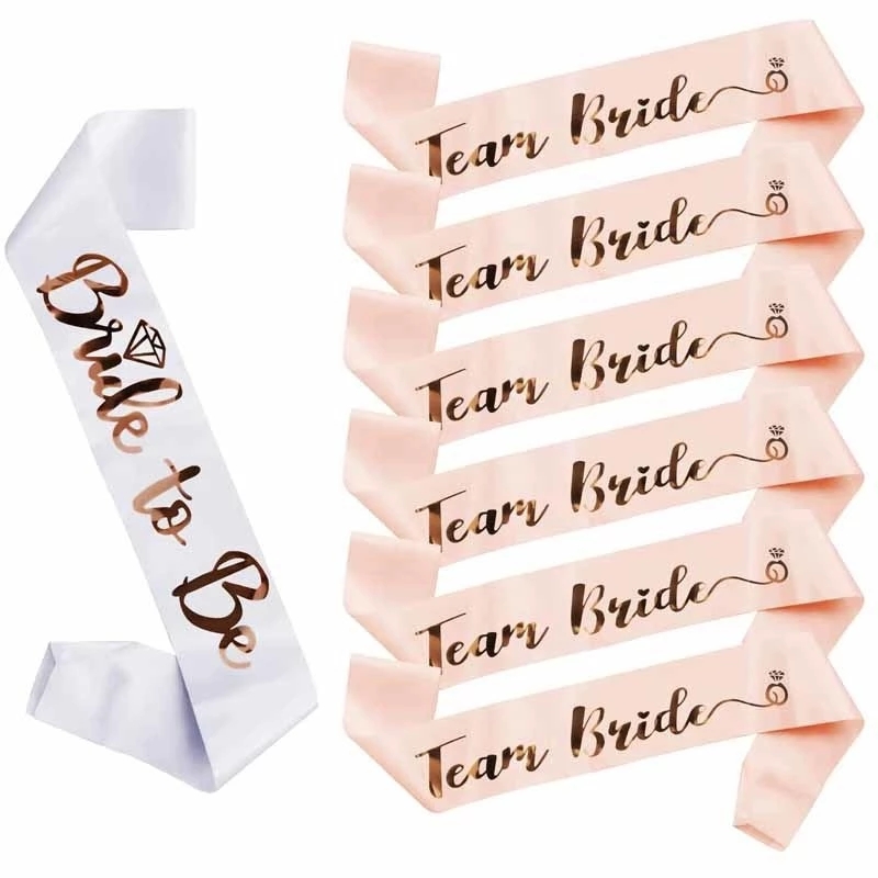 Bride Tribe Sash - 1 conjunto de faixa de cetim