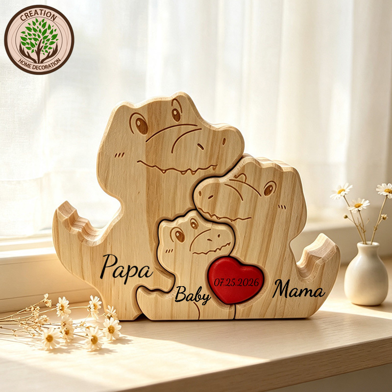Wedding Souvenir - Quebra-Cabeça de Dinossauros em Madeira Personalizado