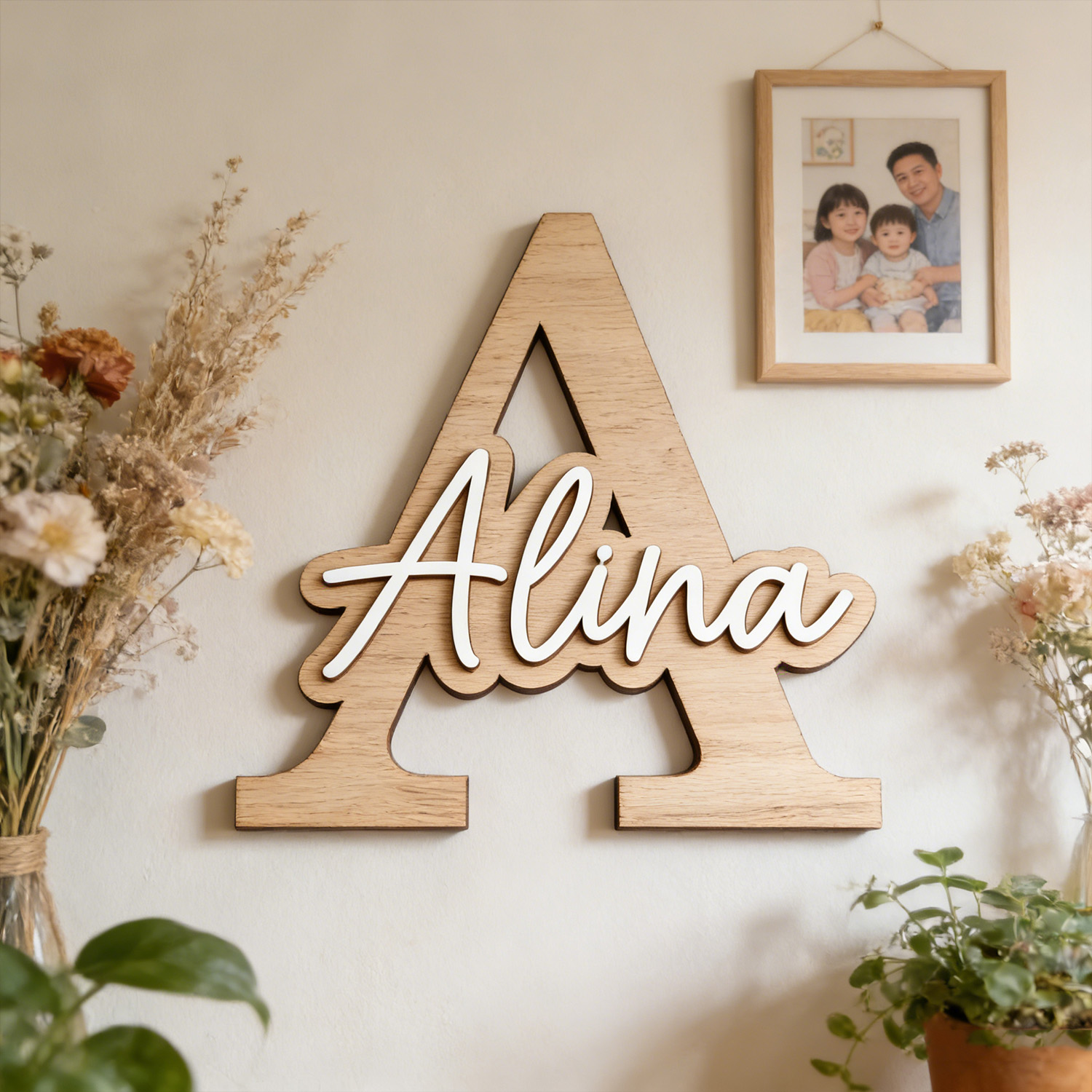Wedding Souvenir - Placa de Madeira Personalizável com Letras