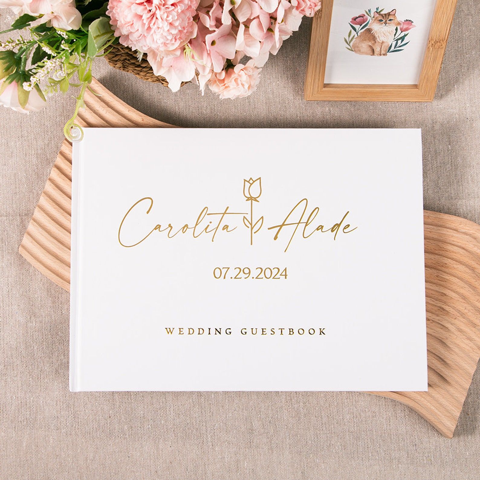 Wedding Supply List - Livro de visitas personalizado para casamento,