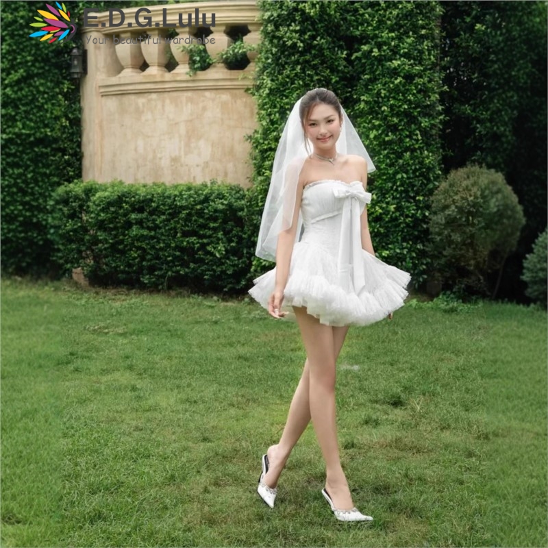 Wedding Lulu - Edglulu sem alças arco elegante vestidos
