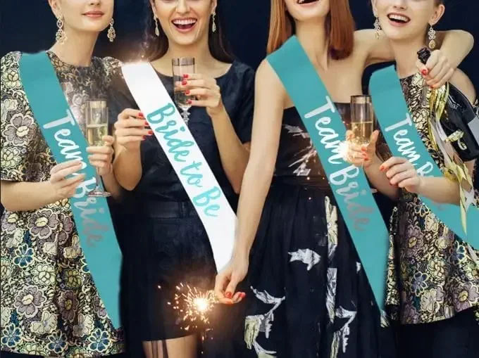 Conjunto de faixa de cetim azu - Bride Tribe Sash avaliação e preço