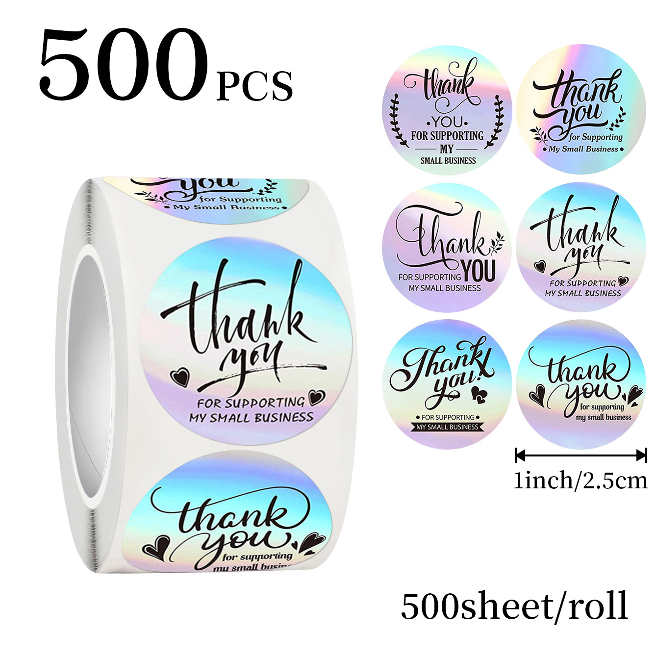 JCAC 500pcs/rola Adesivos Holo - Wedding Souvenir avaliação e preço