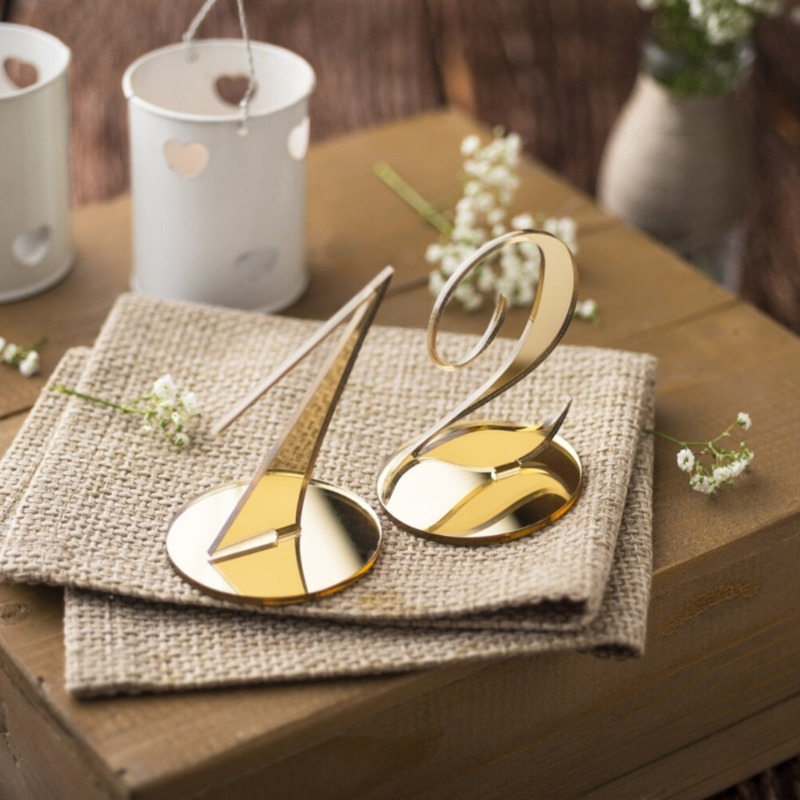Números de Mesa de Acrílico pa - Table Number Gold avaliação e preço