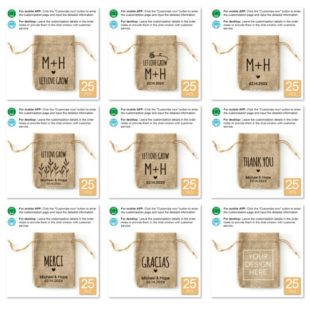 25 sacos de serapilheira perso - Wedding Supply List avaliação e preço