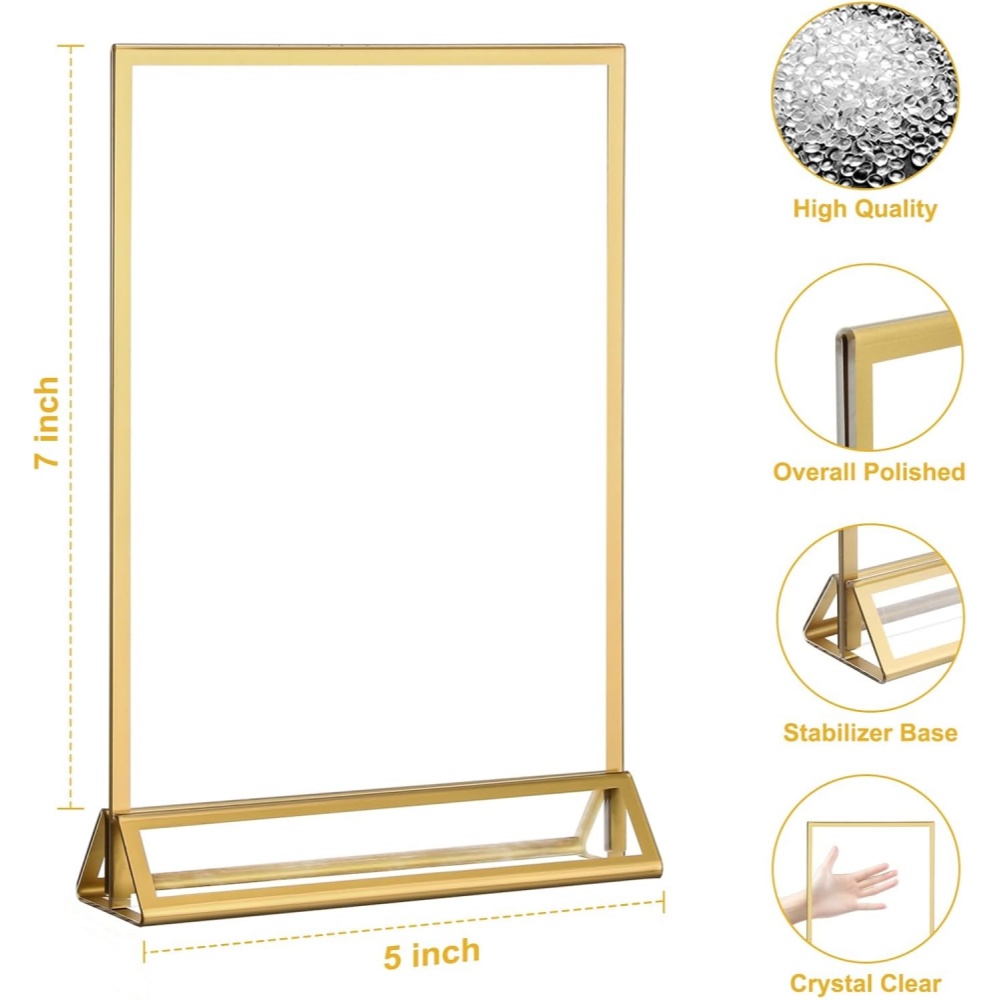 Pacote com 6 Suportes de Acríl - Table Number Gold avaliação e preço