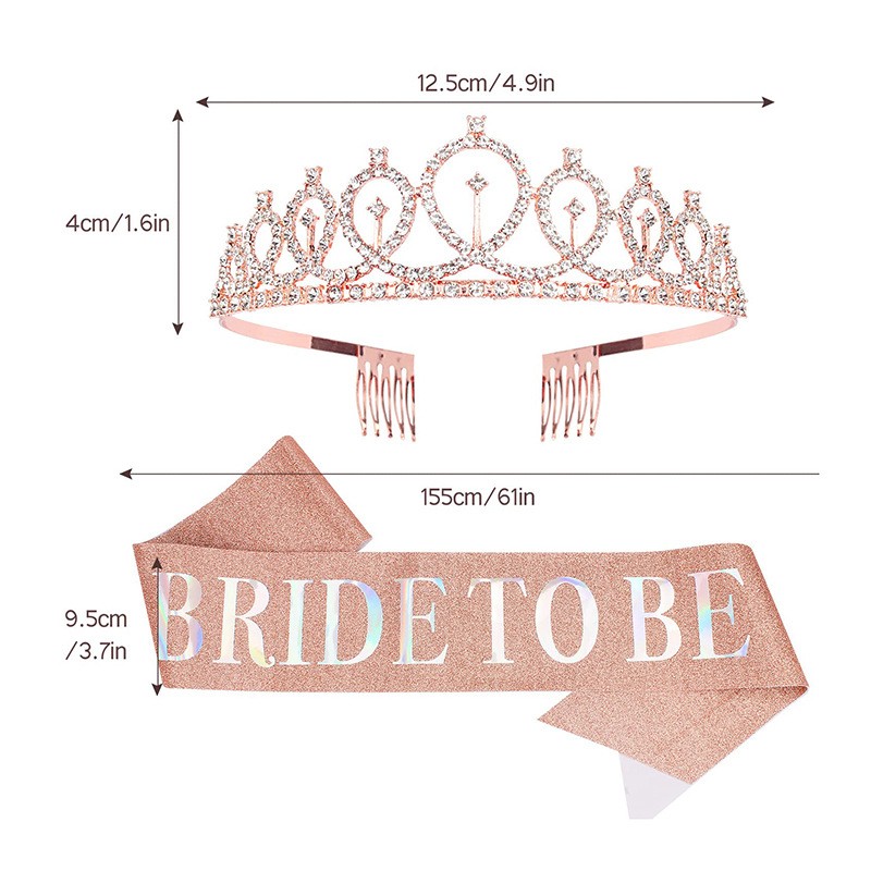1 conjunto de ouro rosa noiva  - Bride Tribe Sash avaliação e preço